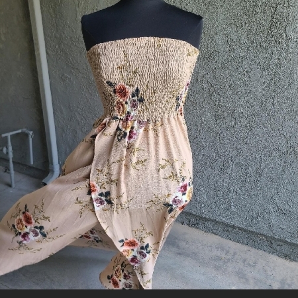 Floral Strapless Maxi Dress